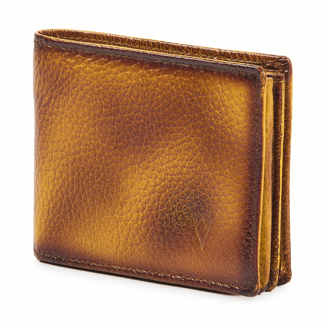 Radiant R Collection men's wallet - Vintage Yellow Leather Wallet for Men – Slim, Stylish & RFID Protected