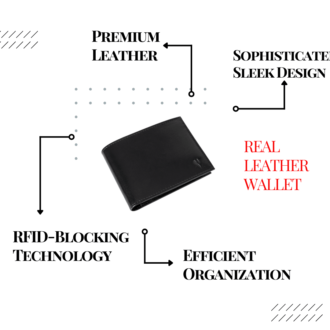 De Rigor Bi Fold Men Wallet Black - WILDVIBEZ