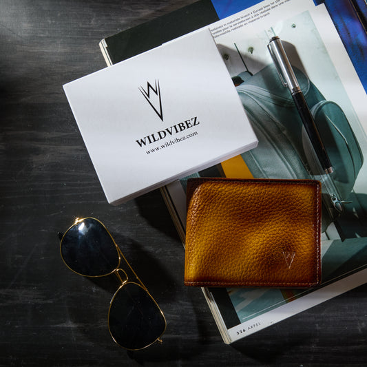 Radiant R Collection men's wallet - Vintage Yellow Leather Wallet for Men – Slim, Stylish & RFID Protected