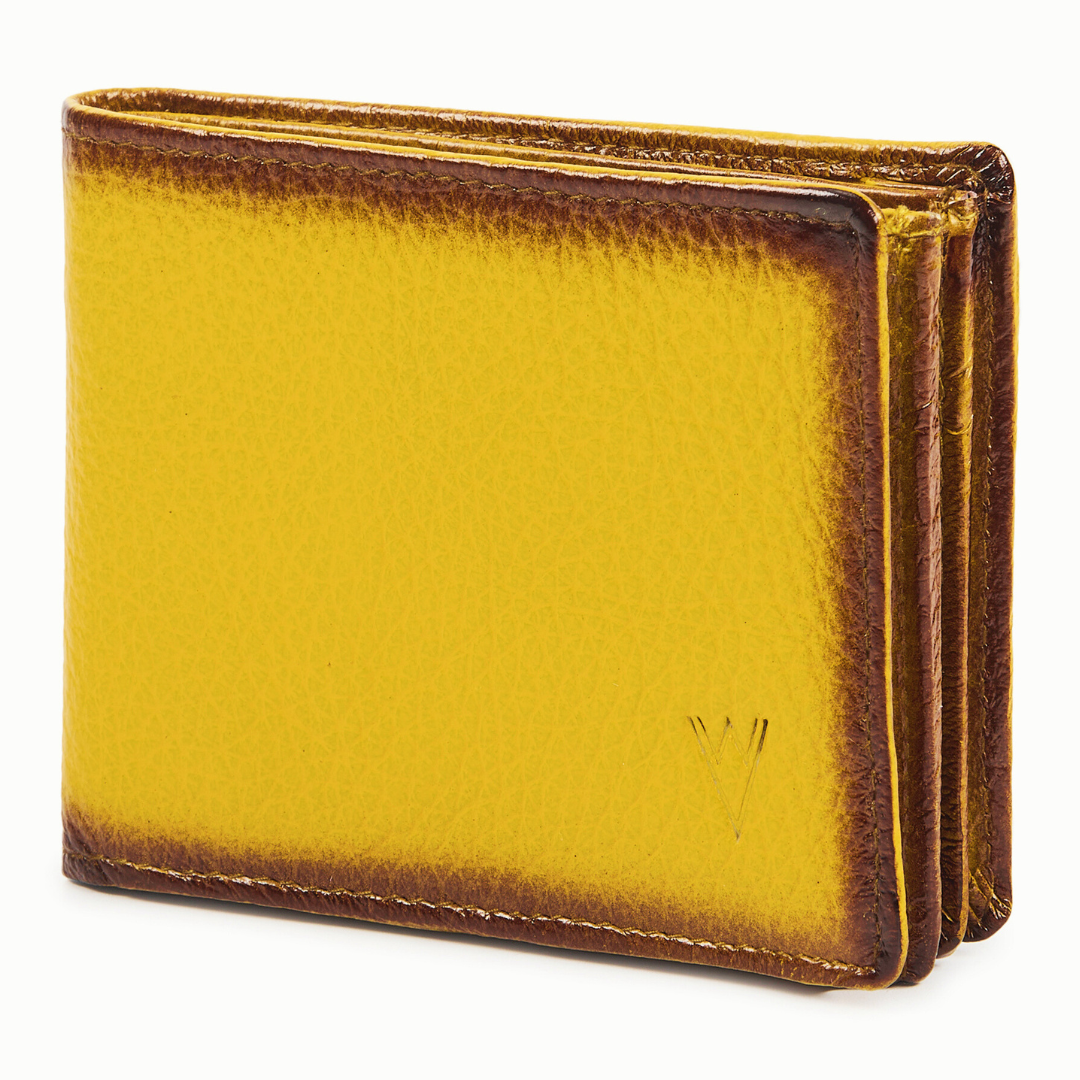 Radiant R Collection men's wallet - Burnished Yellow Leather Wallet for Men – Slim, Stylish & RFID Protected