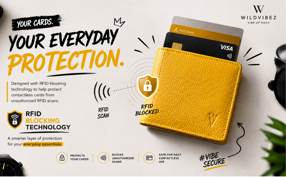 Wildvibez Yellow Leather Wallet for Men