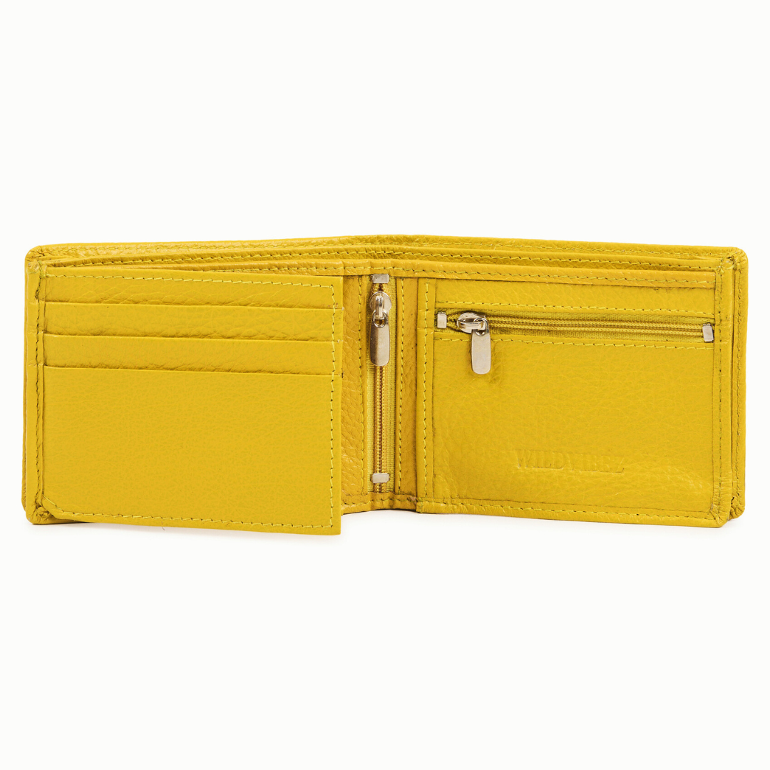 Radiant R Collection men's wallet - Yellow Leather Wallet for Men – Slim, Stylish & RFID Protected