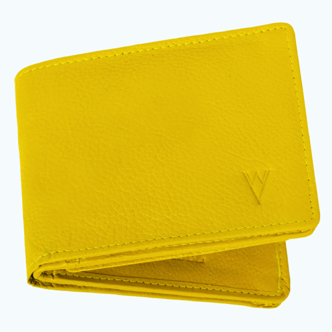 Radiant R Collection men's wallet - Yellow Leather Wallet for Men – Slim, Stylish & RFID Protected