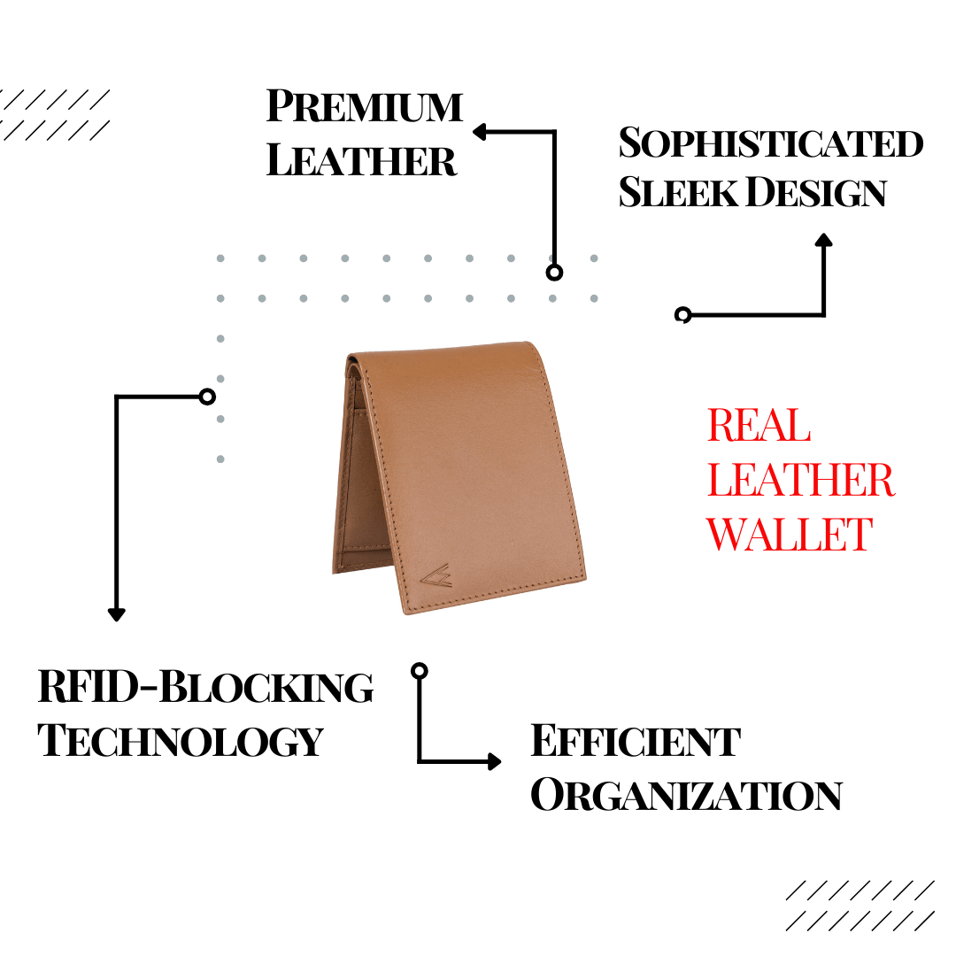De Rigor Bi Fold Men Wallet Tan - WILDVIBEZ