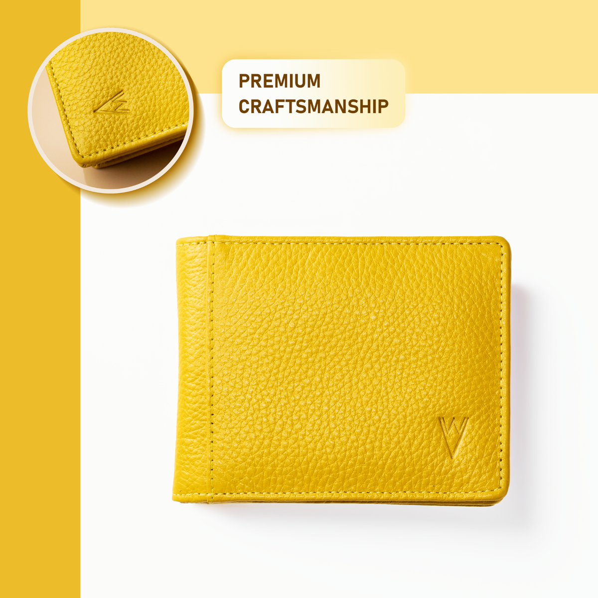 Wildvibez Yellow Leather Wallet for Men