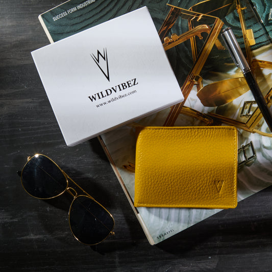 Radiant R Collection men's wallet - Yellow Leather Wallet for Men – Slim, Stylish & RFID Protected